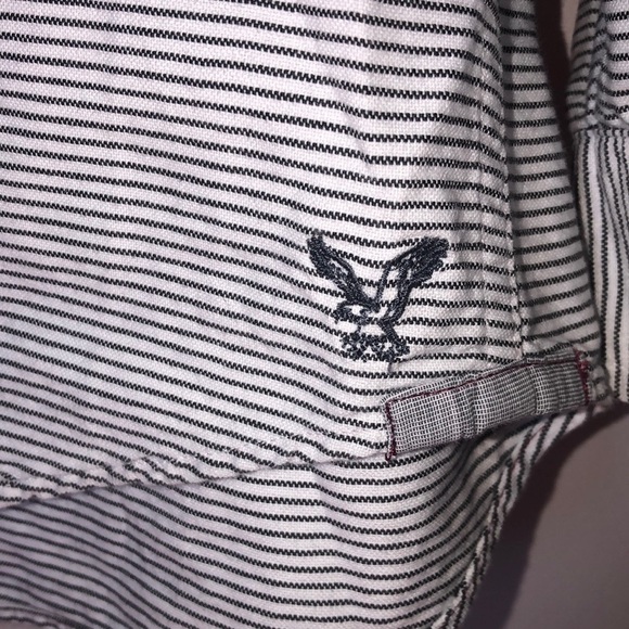 American Eagle Dress Shirt Mens XLT Slim Fit Stripe Button Down - Picture 4 of 9